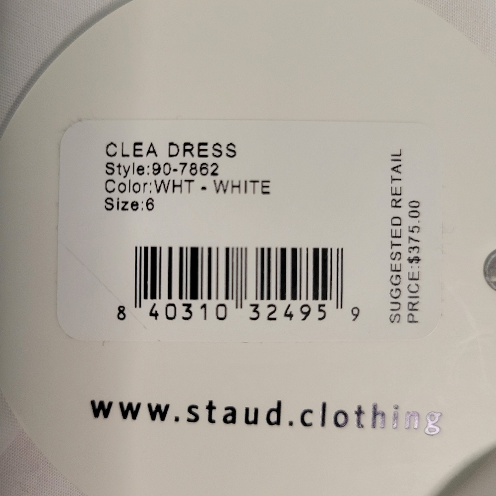 Staud Clea Mid Length White Button-Down Twisted Front Detail Size 6 NWT - Picture 8 of 12